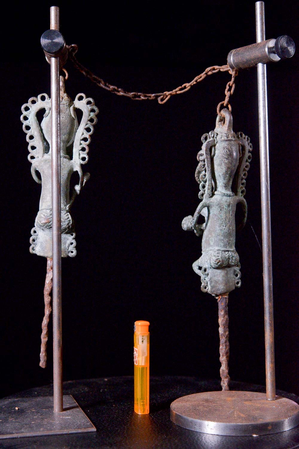 Statuettes Edan en paire de la societe Ogboni - Yoruba Nigeria - Bronzes