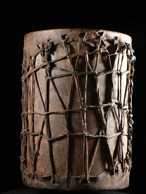 Tambour a double membrane - Congo / Centrafrique - Membranophone - Objet  n°1453 - Galerie Bruno Mignot